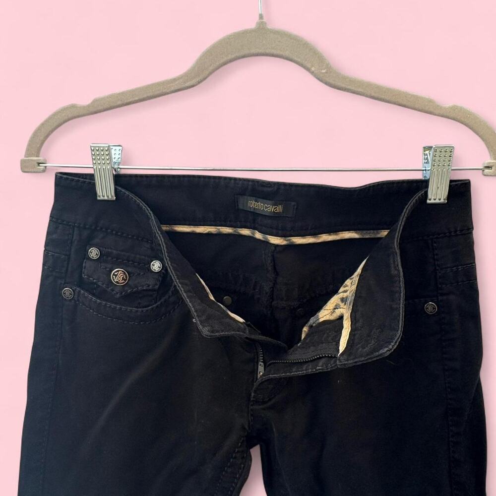 Roberto Cavalli Low Waist Black Jeans